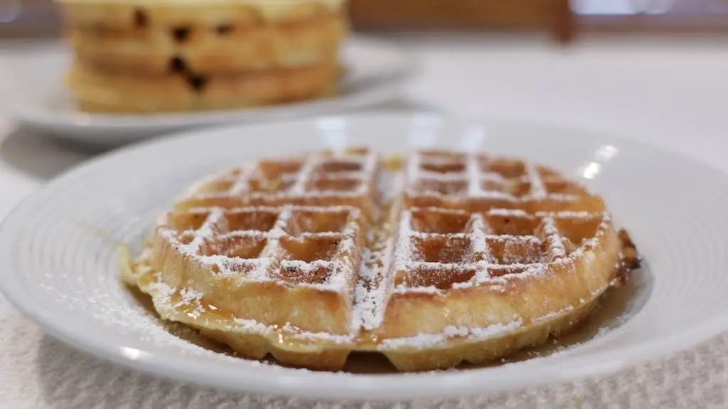 Homemade Belgian Waffles In The Kitchen With Matt